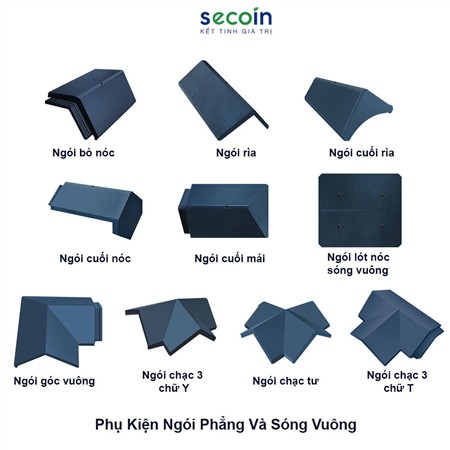 Ngói phẳng kiểu Pháp SE-11 màu xanh dương