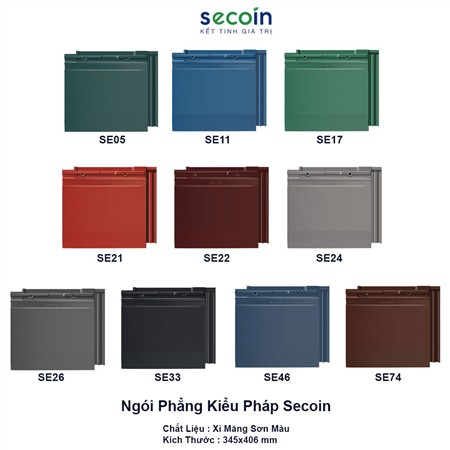 Ngói phẳng kiểu Pháp SE-24 màu ghi